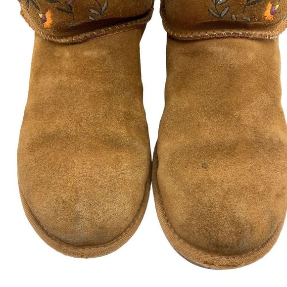 UGG Women's Juliette Embroidered Boots Chestnut Suede Brown Size 7 - Picture 10 of 11